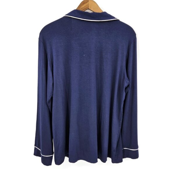 New Eberjey Long Sleeve PJ Top Only Womens M Gisele Navy Blue - Picture 2 of 5